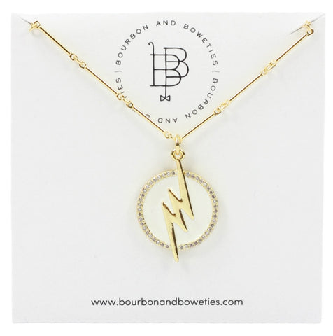 Lightning Bolt Necklace - White