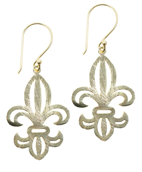 Victorian Style Scroll Work Fleur de Lis Dangle Earrings Victorian Style Scroll Work Fleur de Lis Dangle Earrings