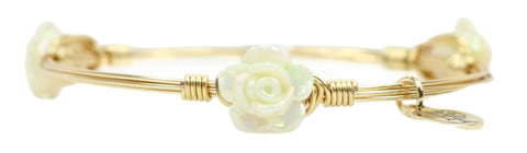 The Mini Rose Bangle Bracelet - White