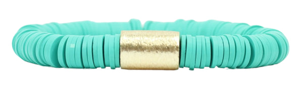 Shelby Vinyl Stretch Bracelet - Teal