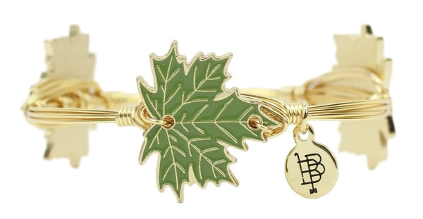 The Autumn Leaf Bangle Bracelet - Green