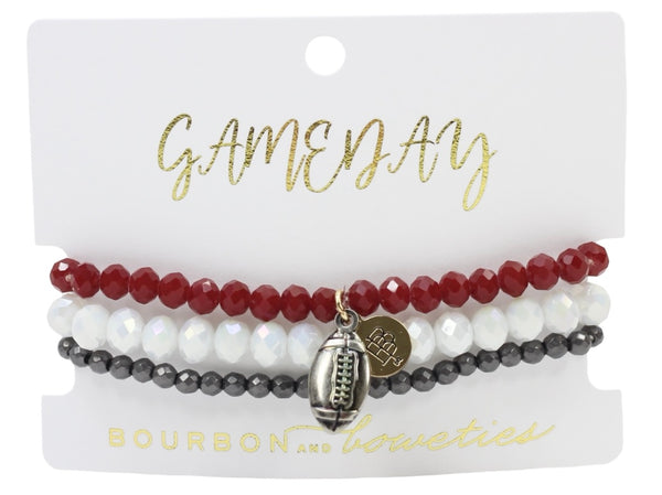Gameday Stretchy Stack - Crimson + Grey
