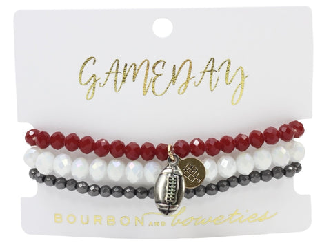 Gameday Stretchy Stack - Crimson + Grey