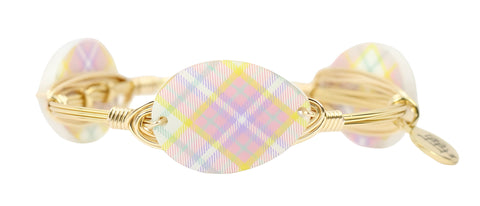 The Plaid Egg Bangle Bracelet - Lilac