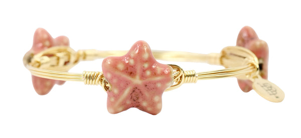 Starfish Bangle Bracelet - Coral