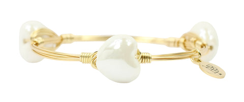 The Bubble Heart Bangle Bracelet - White