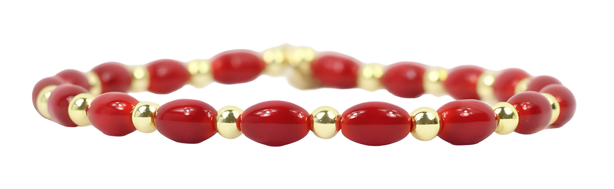 Gigi Stretch Bracelet - Red Rice Bead