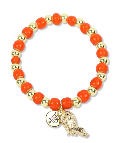 Annie Stacker Bracelet - Orange with Gator Charm
