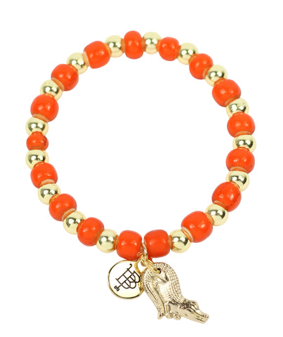 Annie Stacker Bracelet - Orange with Gator Charm