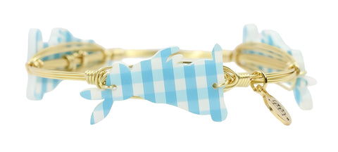 The Bunny Bangle Bracelet - Gingham