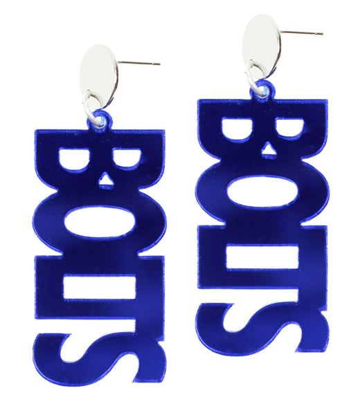 Bolts Acrylic Earring - Blue Mirrored