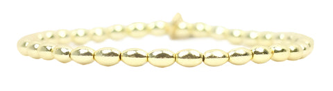 Stacker Stretch Bracelet - Mini Gold Rice Bead