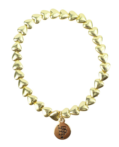 Stacker Stretch Bracelet - Gold Hearts