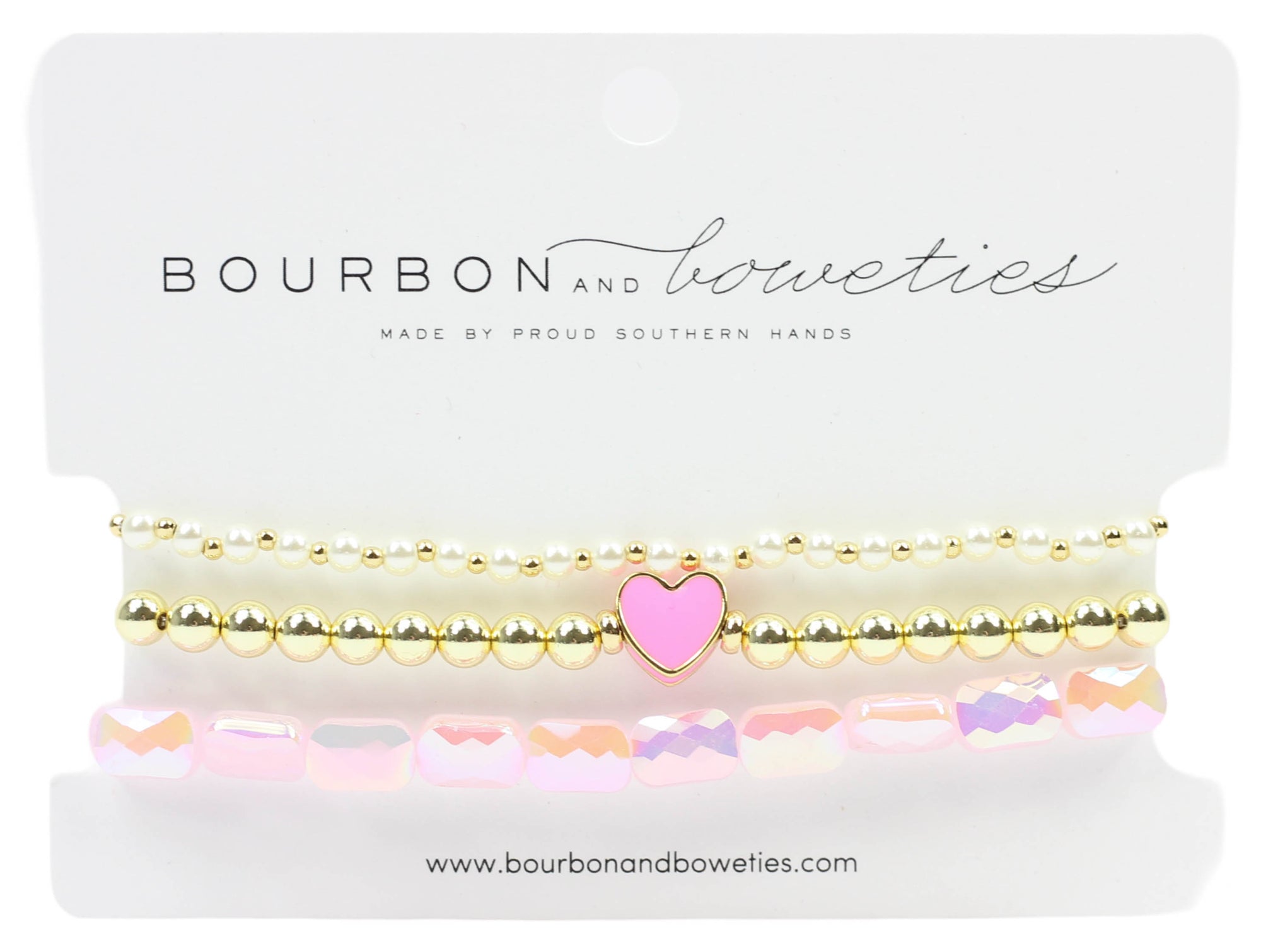 I <3 You Stretchy Stack - Pink