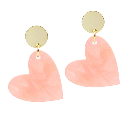 Peach Swirl Heart Earring