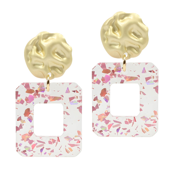 The Suzie Earring - Pink Glitter