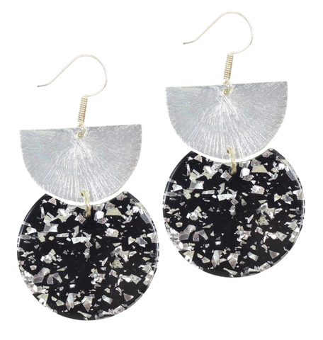 The Skylar Earring - Black + Silver