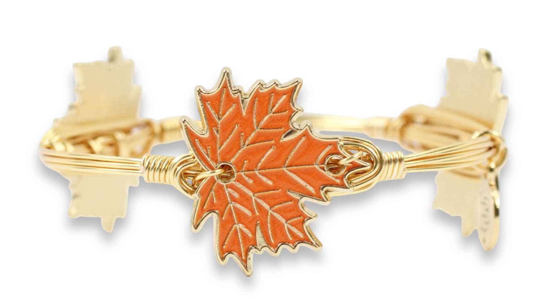 The Autumn Leaf Bangle Bracelet - Orange