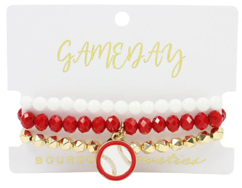 Baseball Stretchy Stack - Red