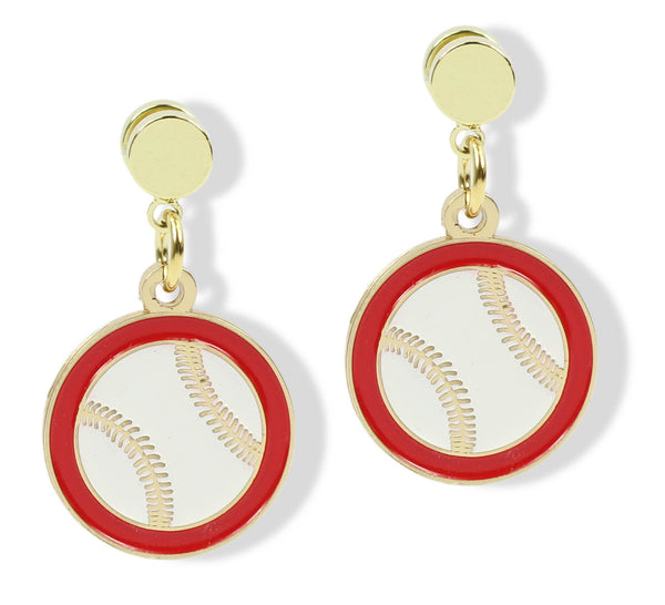 Baseball Earring - Red