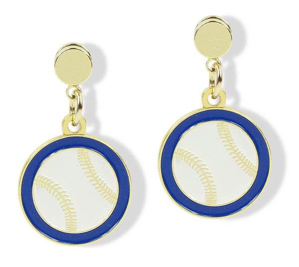 Baseball Earring - Blue