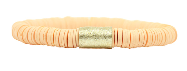 Shelby Vinyl Stretch Bracelet - Creamsicle
