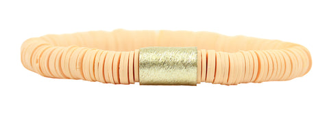 Shelby Vinyl Stretch Bracelet - Creamsicle