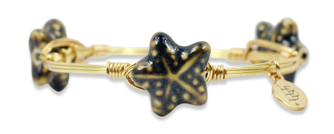 Starfish Bangle Bracelet - Navy
