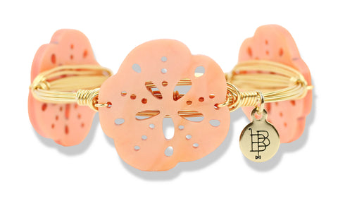 The Sand Dollar Bangle Bracelet - Coral