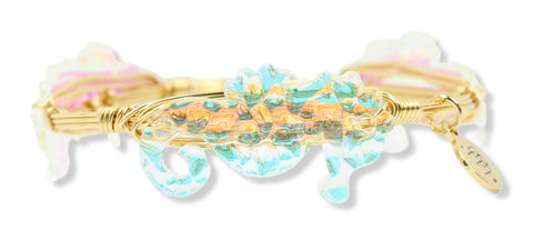 The Iridescent Seahorse Bangle Bracelet
