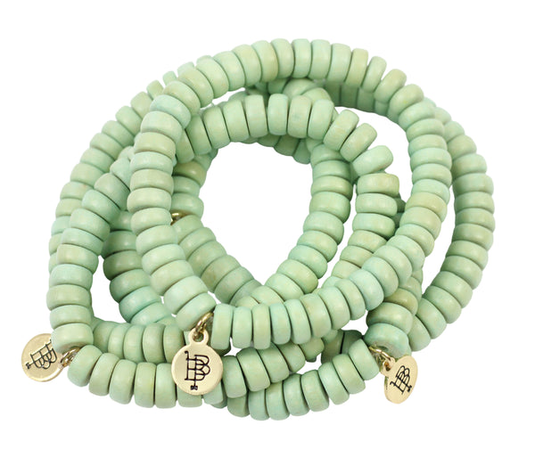 Stacker Stretch Bracelet - Mint Wood