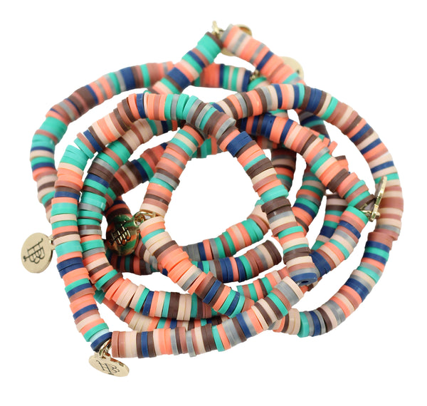 Stacker Stretch Bracelet - Retro Beach Vinyl