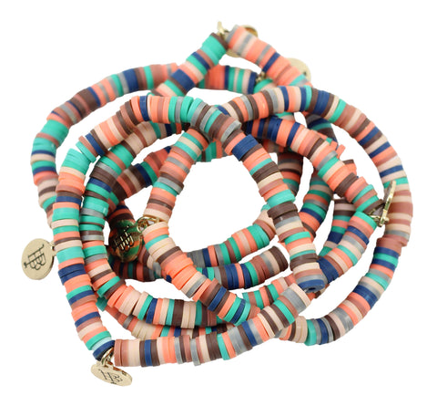 Stacker Stretch Bracelet - Retro Beach Vinyl