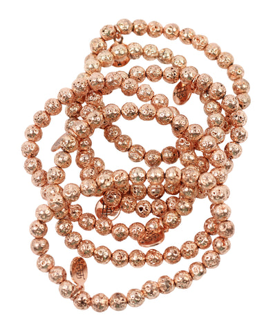 Stacker Stretch Bracelet - rose gold lava