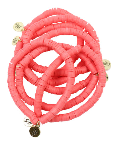 Stacker Stretch Bracelet - Coral Vinyl