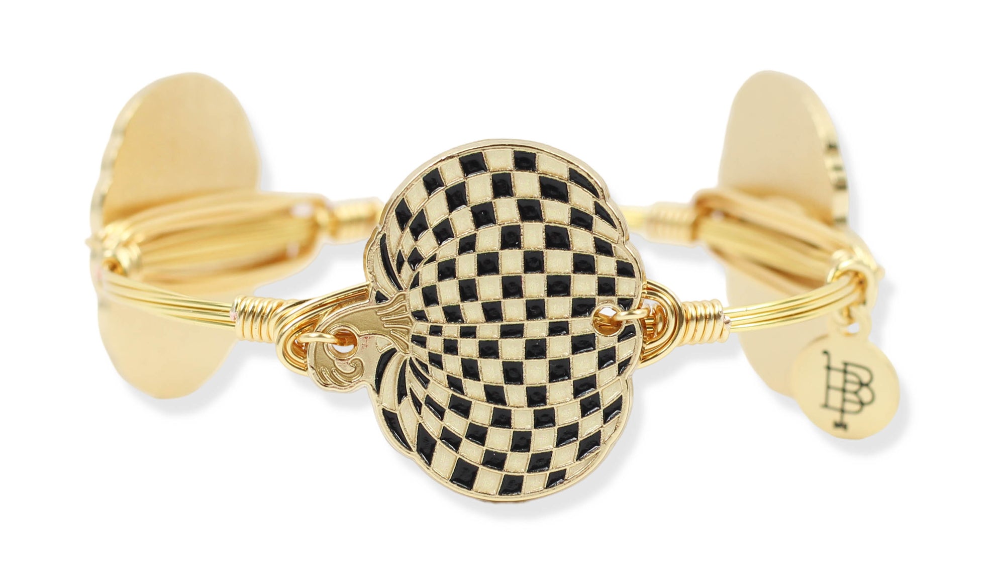 The Checkered Pumpkin Bangle Bracelet - Black