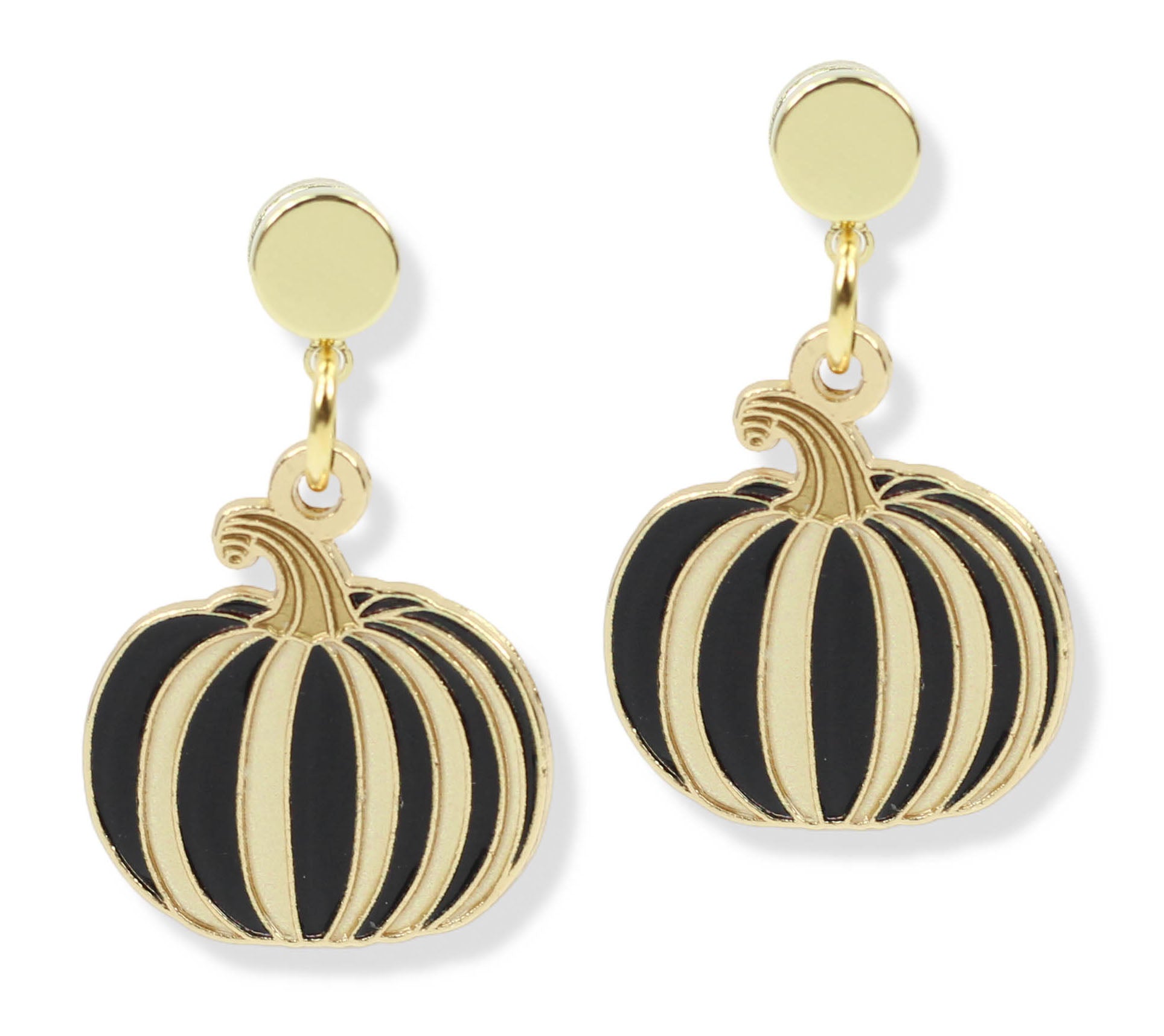 The Striped Pumpkin Earring - Black