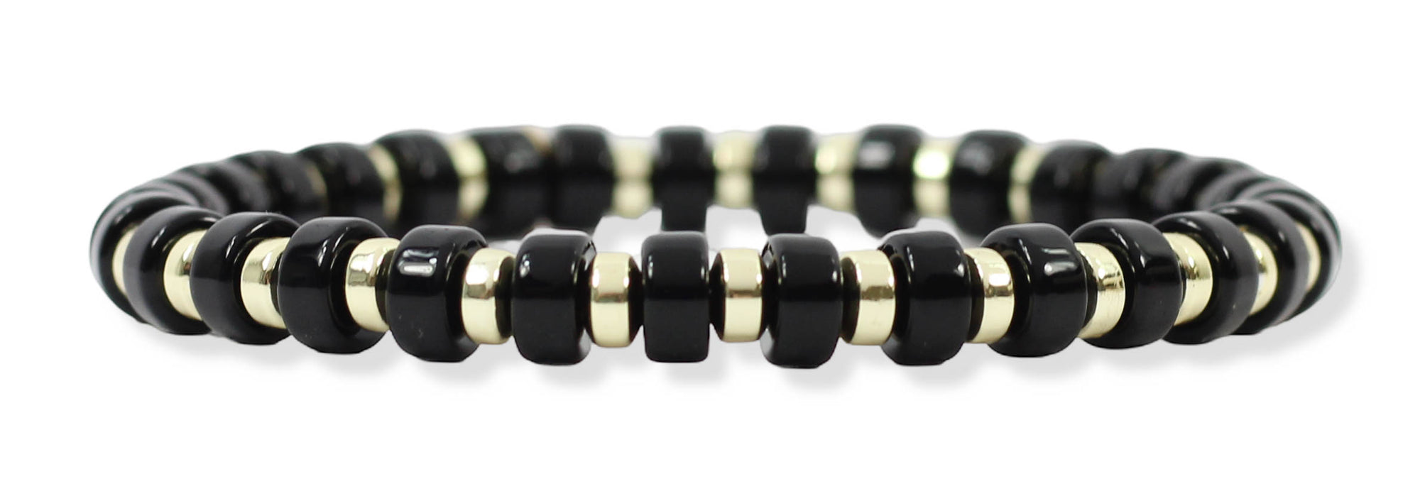Gigi Stretch Bracelet - Black Disc