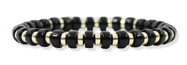 Gigi Stretch Bracelet - Black Disc