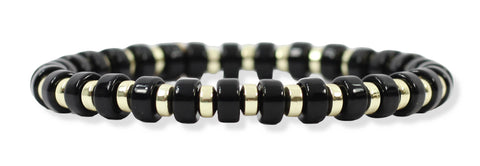 Gigi Stretch Bracelet - Black Disc