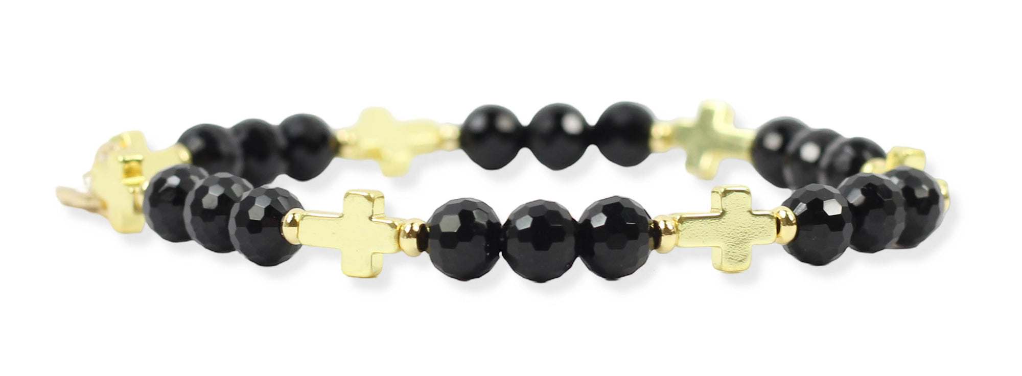 Gigi Stretch Bracelet - Black Cross