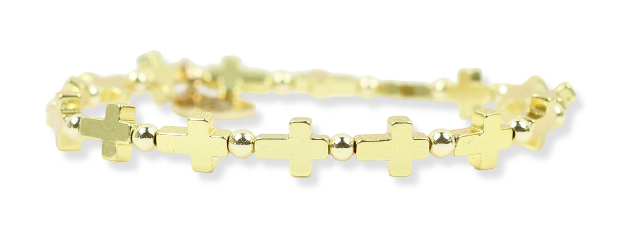 Gigi Stretch Bracelet - Gold Cross