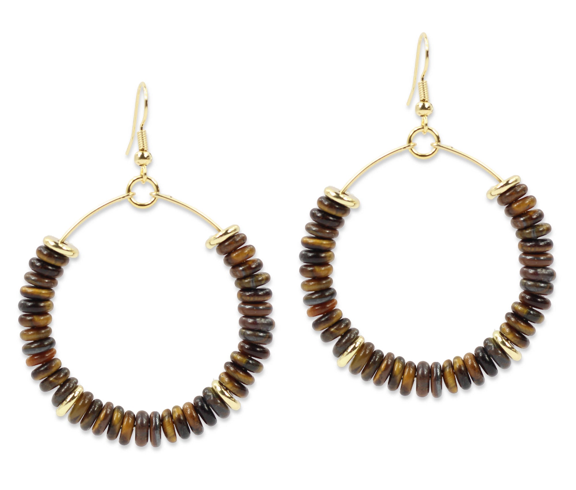The Chloe Earring - Tigers Eye Slice