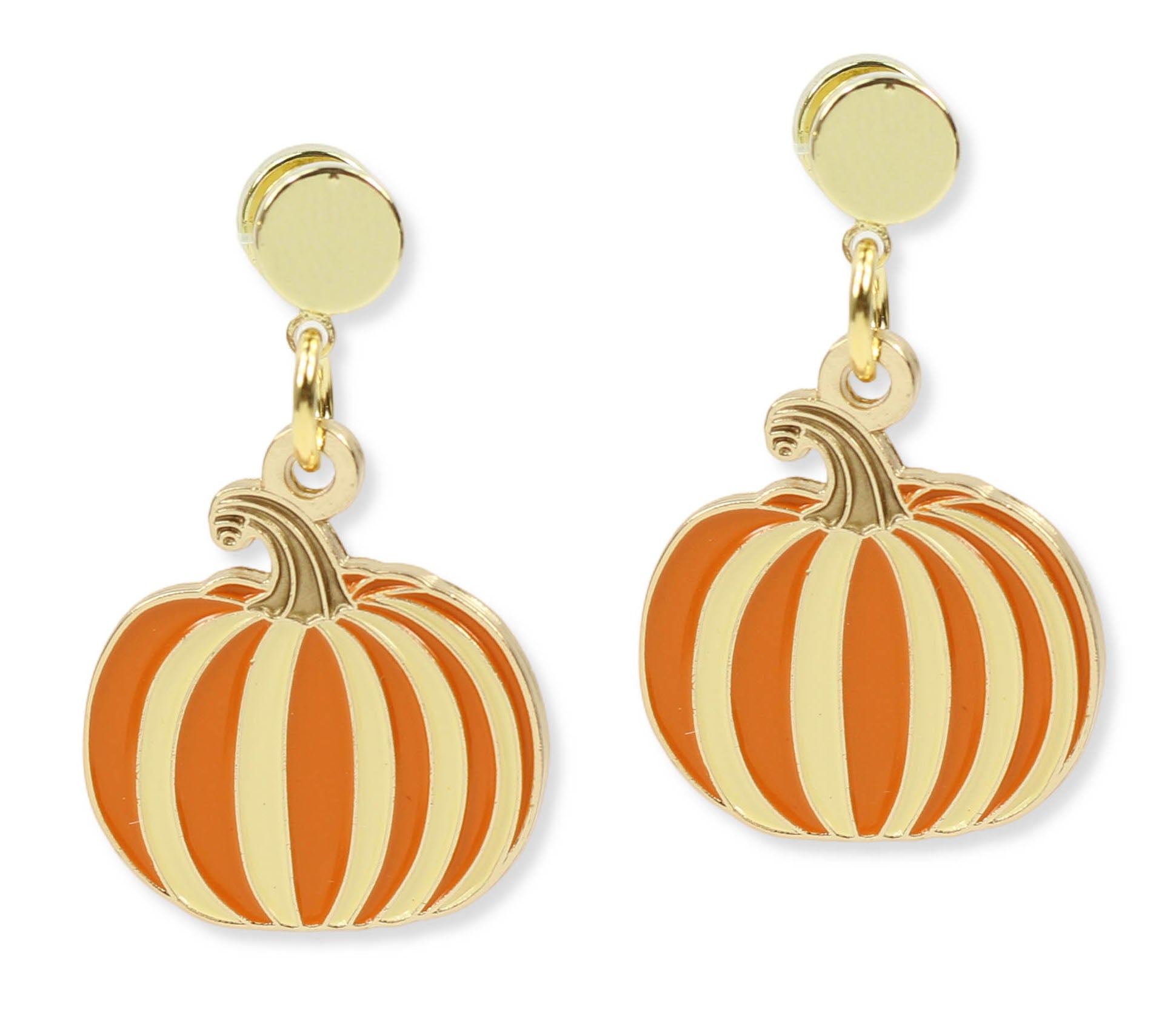 The Striped Pumpkin Earring - Orange