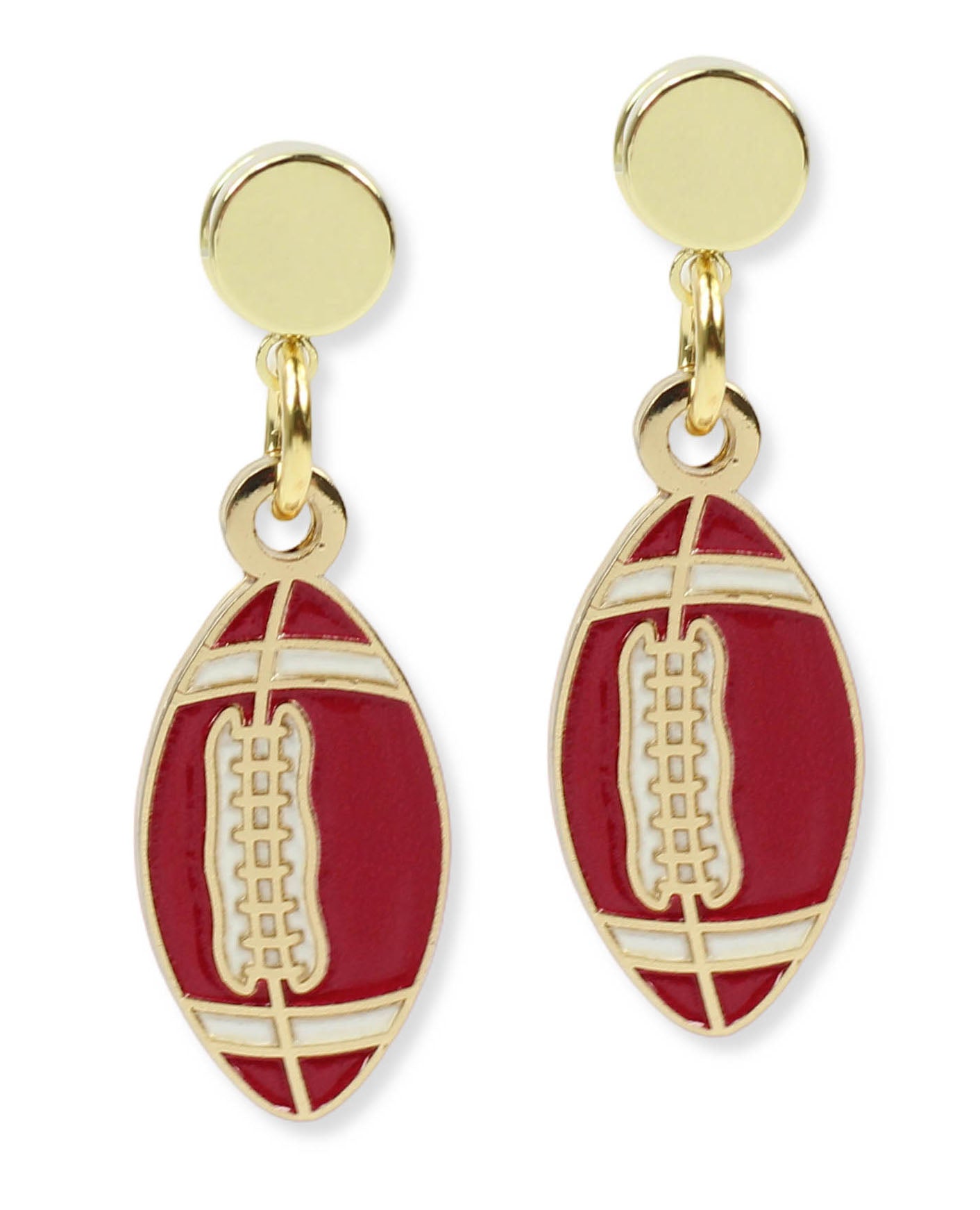 The Football Earring - Crimson