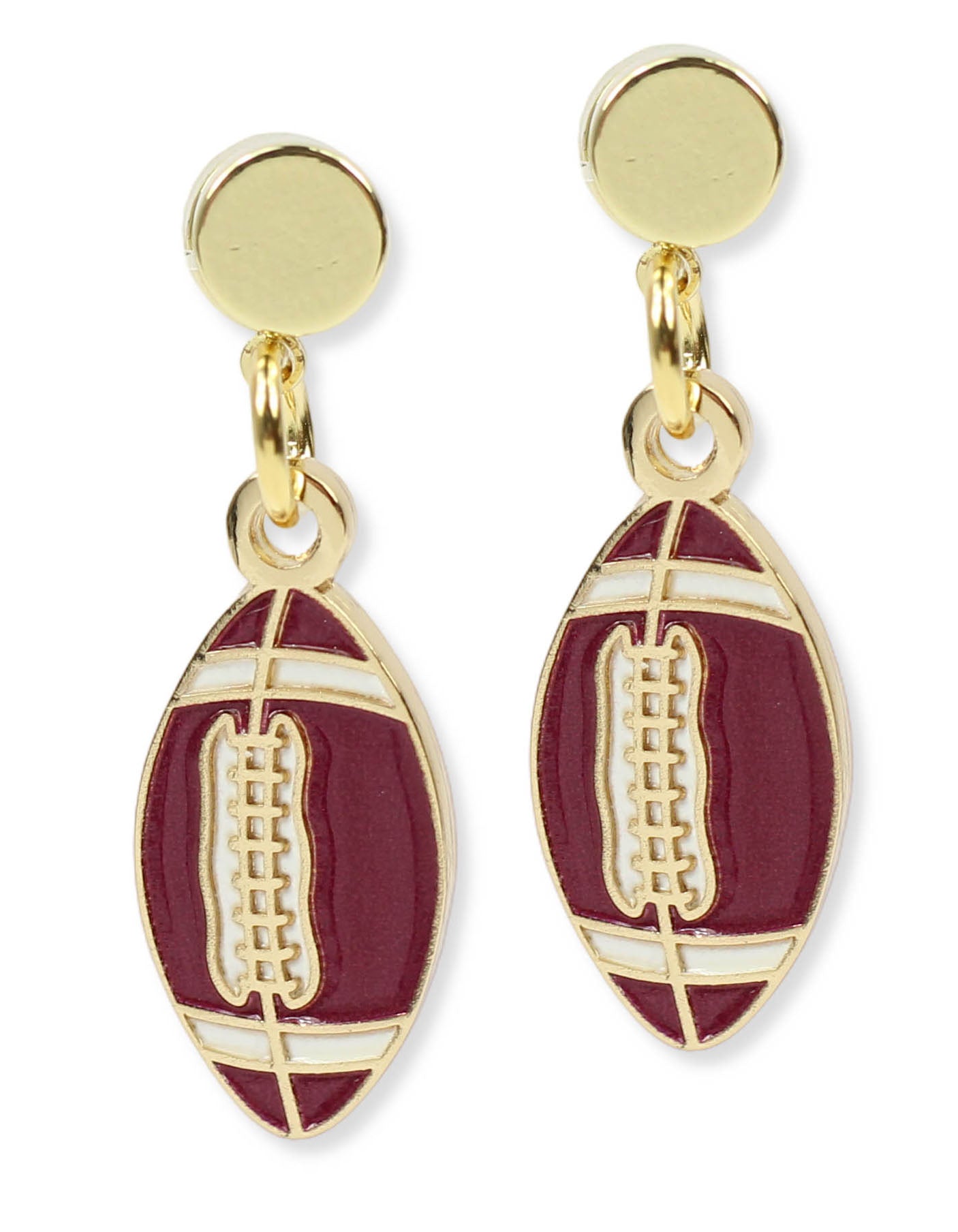 The Football Earring - Garnet