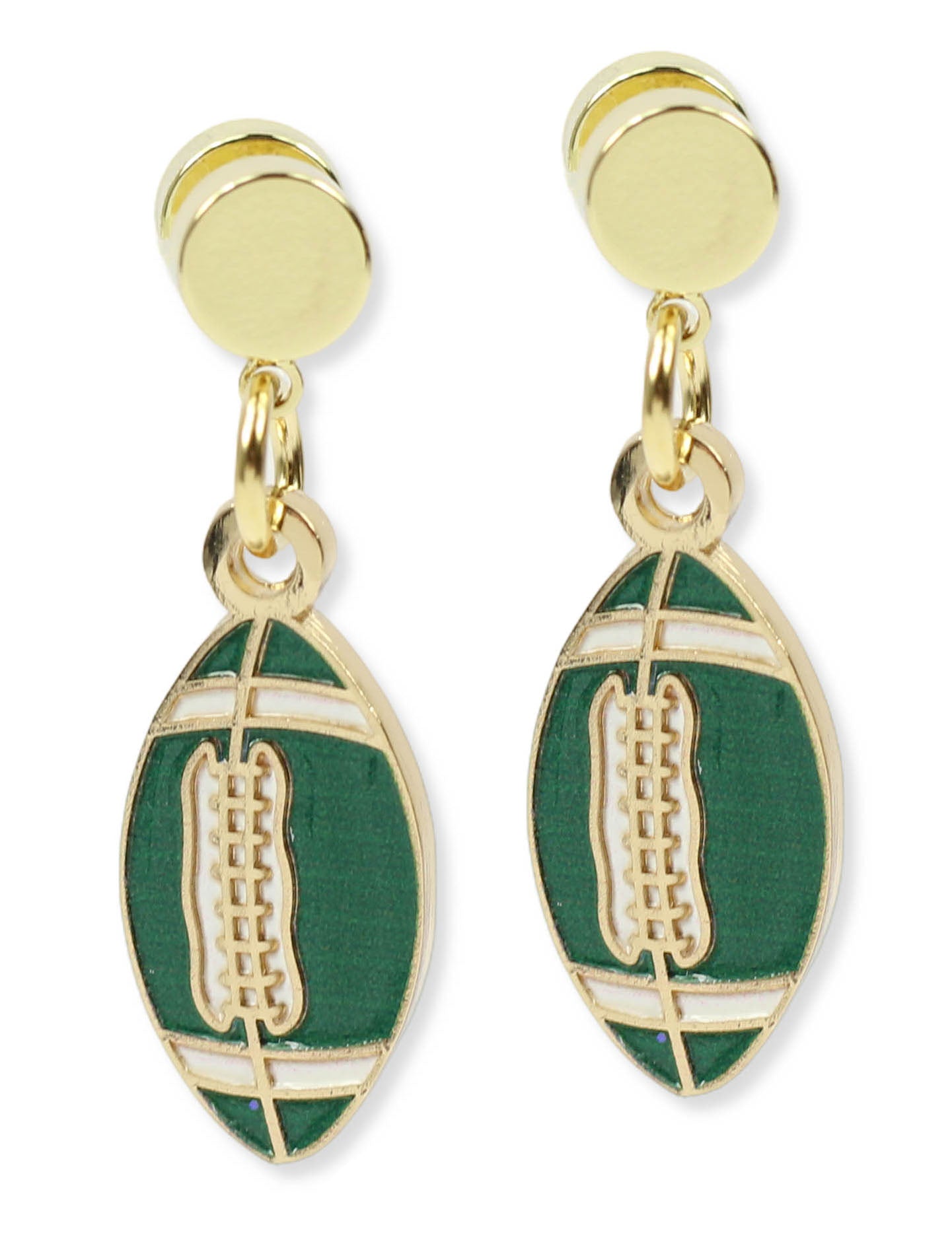 The Football Earring - Green