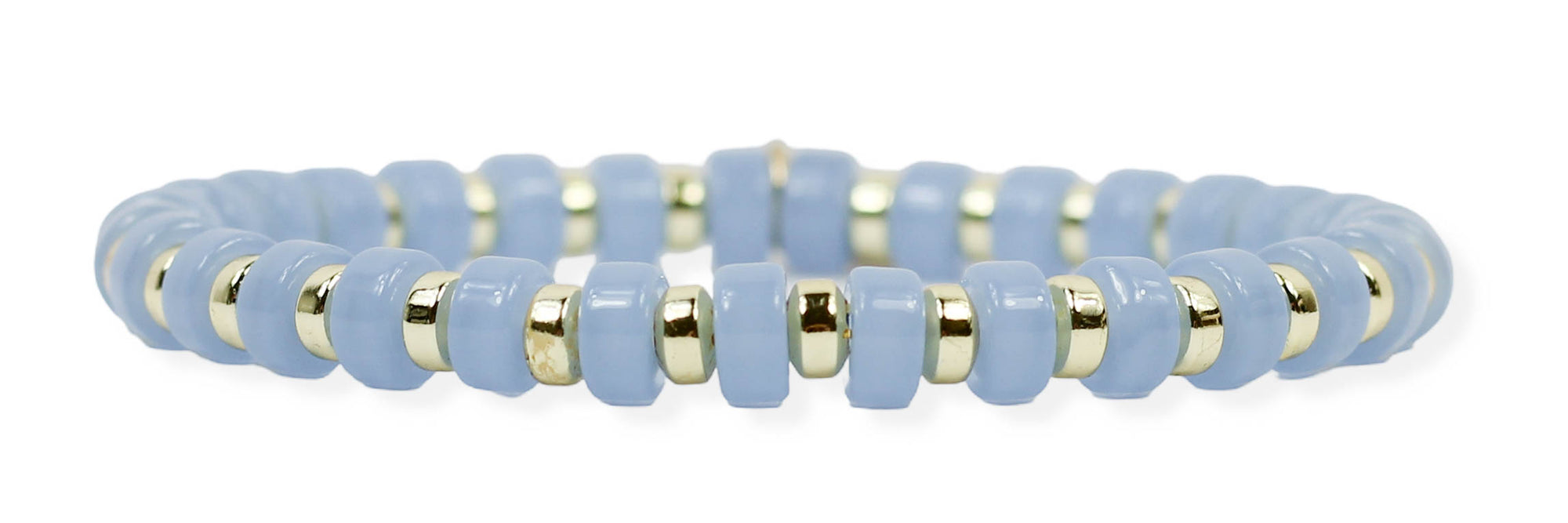 Gigi Stretch Bracelet - Carolina Blue Disc