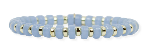 Gigi Stretch Bracelet - Carolina Blue Disc