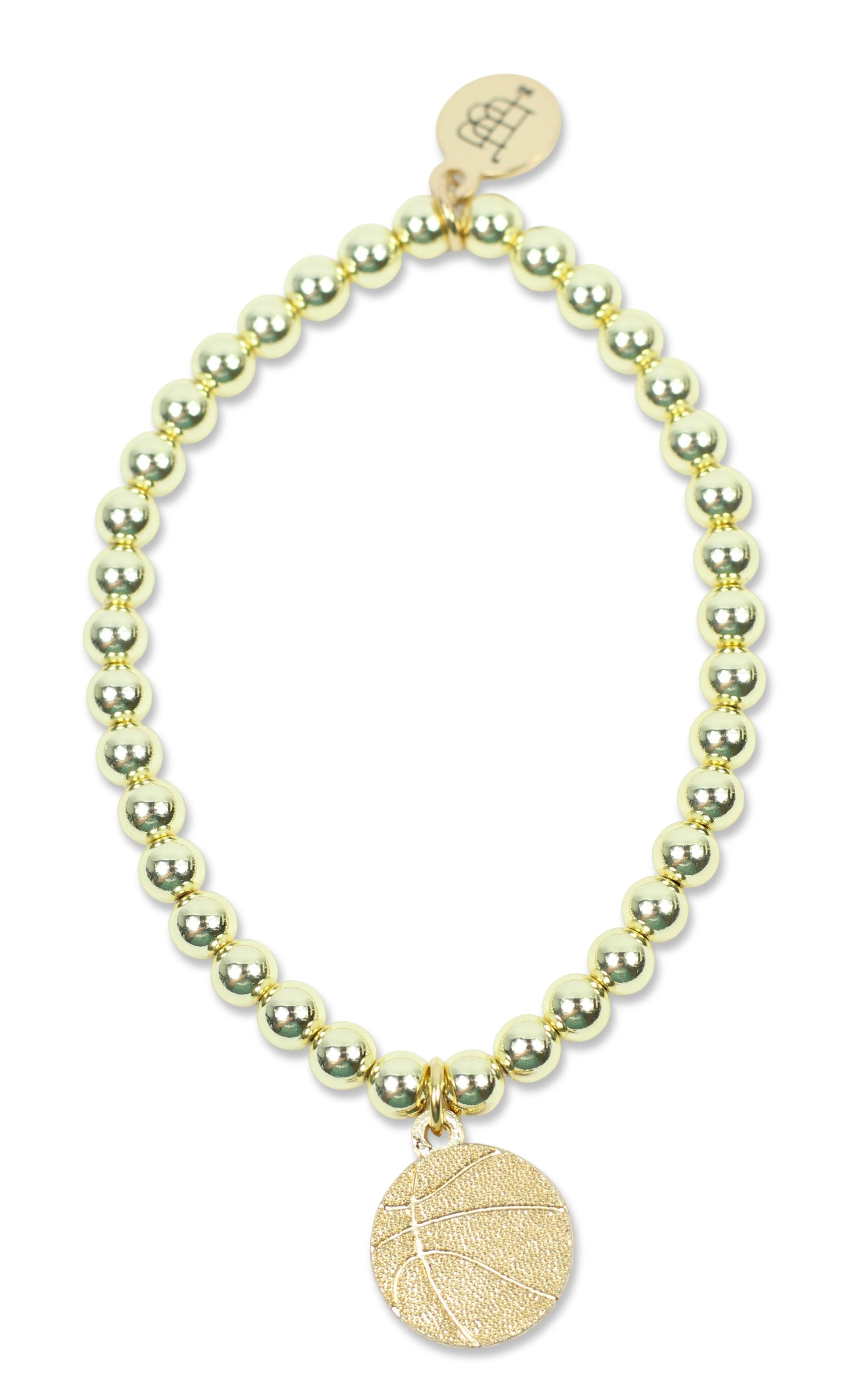 Gold Midi Stretch Bracelet - Basketball